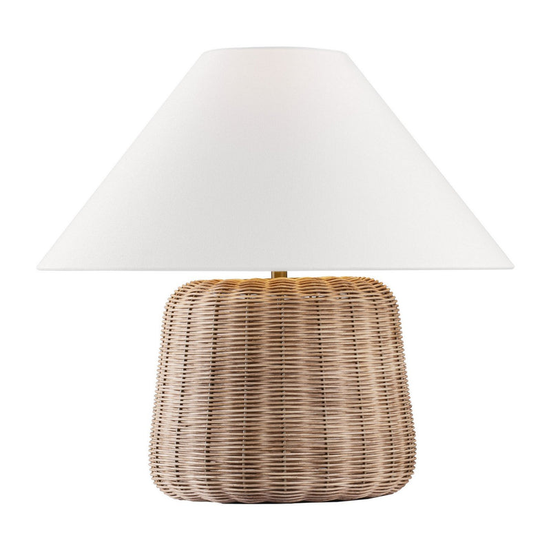 Dumar Medium Table Lamp in Blonde Rattan