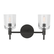 Hartley 2-Light Bath Vanity Light in Aged Iron