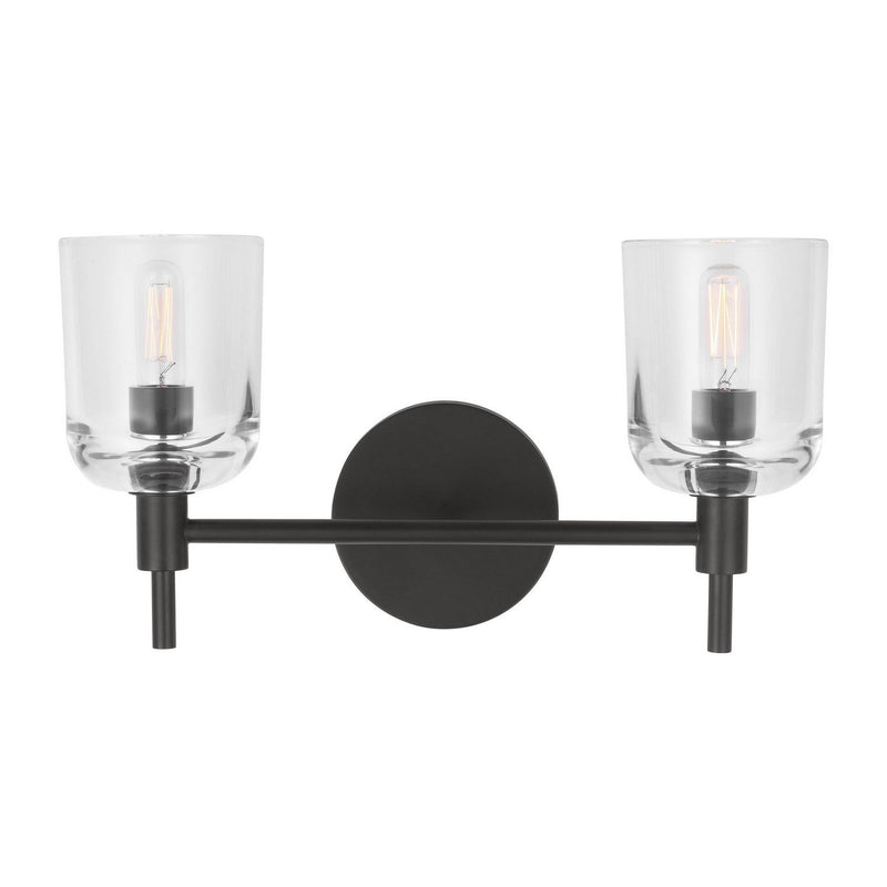 Hartley 2-Light Bath Vanity Light in Aged Iron