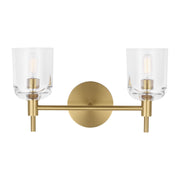 Hartley 2-Light Bath Vanity Light in Burnished Brass
