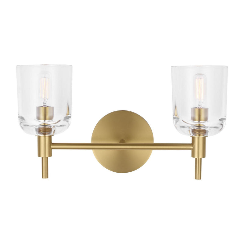 Hartley 2-Light Bath Vanity Light in Burnished Brass