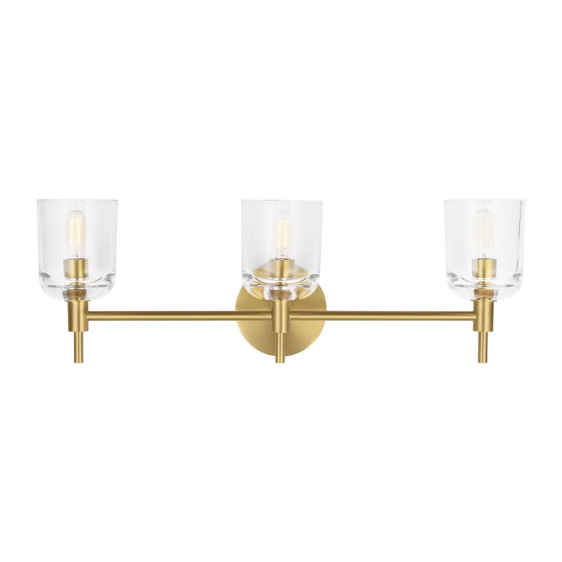 Hartley 3-Light Bath Vanity Light in Burnished Brass