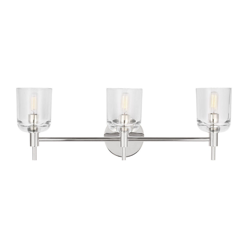 Hartley 3-Light Bath Vanity Light in Polished Nickel