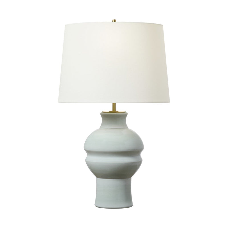 Jhoan Medium Table Lamp in Silk Green