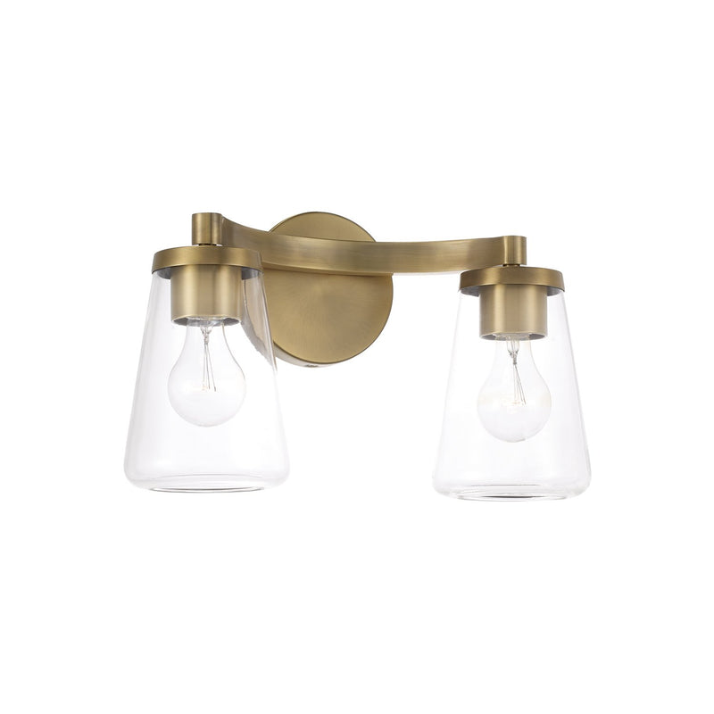 Aaron 2-Light Bath Vanity Light in Aged Brass