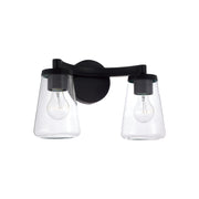 Aaron 2-Light Bath Vanity Light in Matte Black