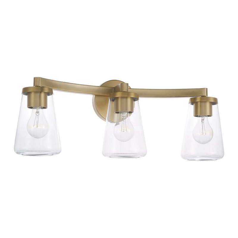 Aaron 3-Light Bath Vanity Light in Aged Brass