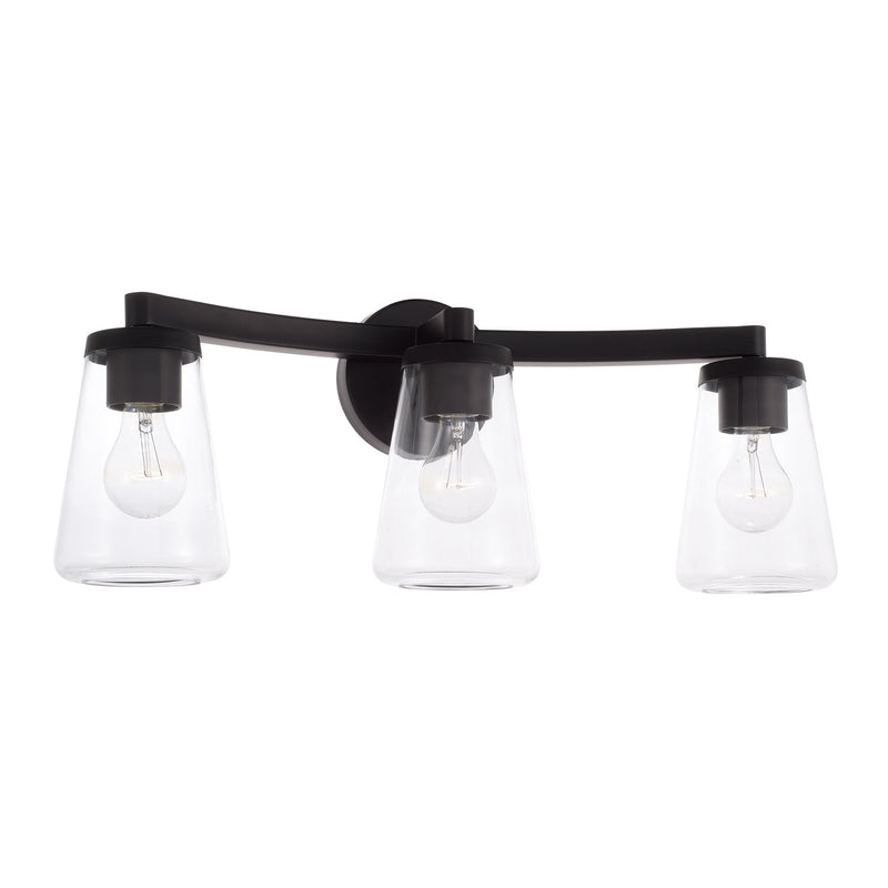 Aaron 3-Light Bath Vanity Light in Matte Black