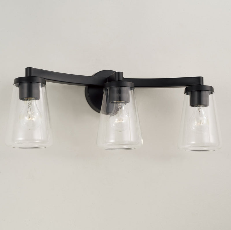 Aaron 3-Light Bath Vanity Light in Matte Black