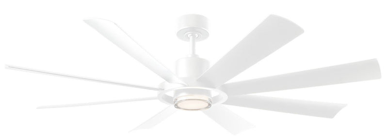 Aura 60" Outdoor Ceiling Fan with Light in Matte White