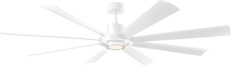 Aura 72" Outdoor Ceiling Fan with Light in Matte White