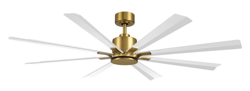 Size Matters 65" Outdoor Ceiling Fan in Soft Brass / Matte White