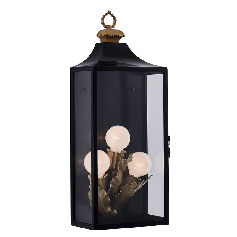 Marge 3-Light Outdoor Wall Lantern in Matte Black
