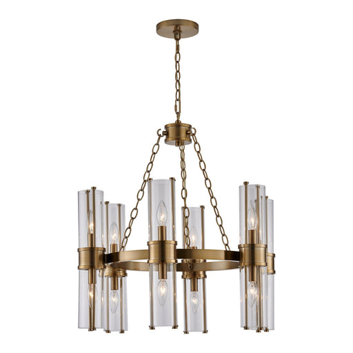 Duet 12-Light Chandelier in Vintage Brass