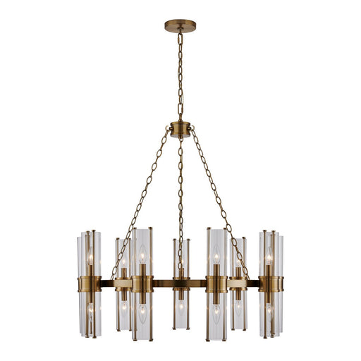 Duet 18-Light Chandelier in Vintage Brass