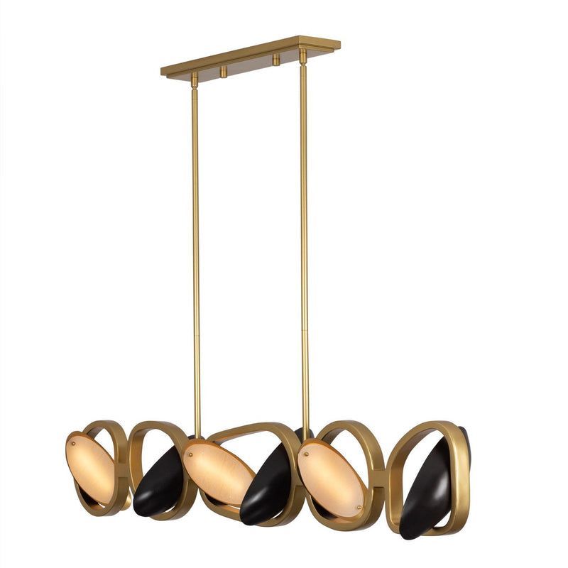 Onyx LED Linear Pendant in Brushed Gold and Satin Bronze