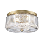 Quartz Quarters 2-Light 11.75" Flush Mount in Antique Gold