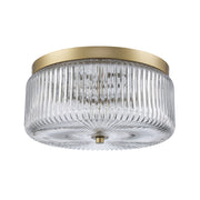 Quartz Quarters 2-Light 11.75" Flush Mount in Antique Gold