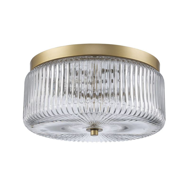 Quartz Quarters 2-Light 11.75" Flush Mount in Antique Gold