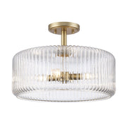Quartz Quarters 4-Light 15.75" Semi-Flush Mount in Antique Gold