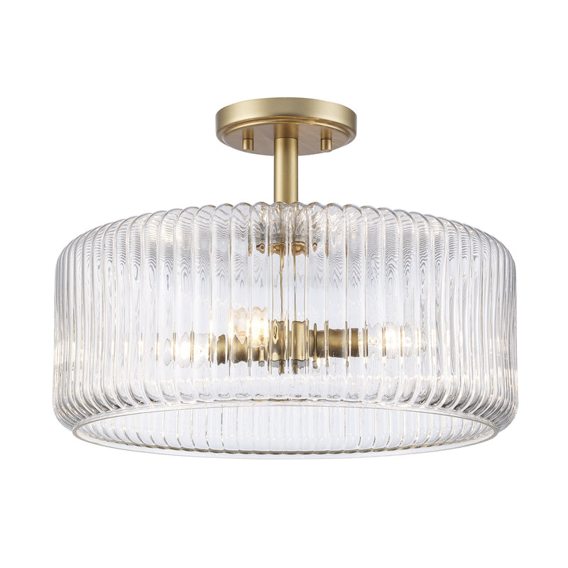 Quartz Quarters 4-Light 15.75" Semi-Flush Mount in Antique Gold