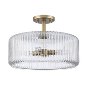Quartz Quarters 4-Light 15.75" Semi-Flush Mount in Antique Gold