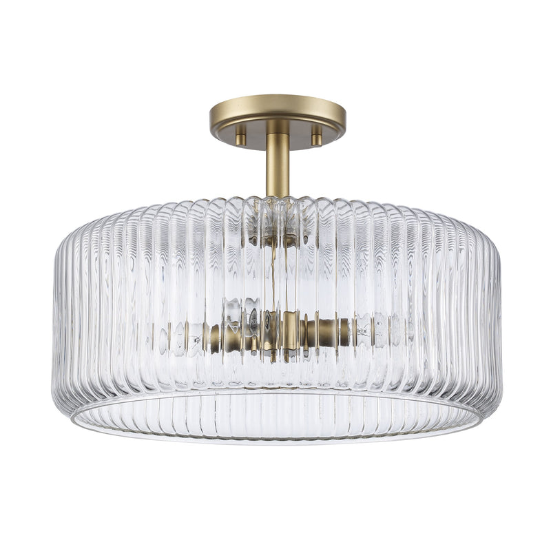Quartz Quarters 4-Light 15.75" Semi-Flush Mount in Antique Gold