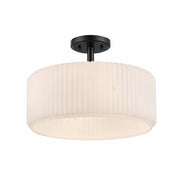 Quartz Quarters 4-Light 15.75" Semi-Flush Mount in Black / Frosted