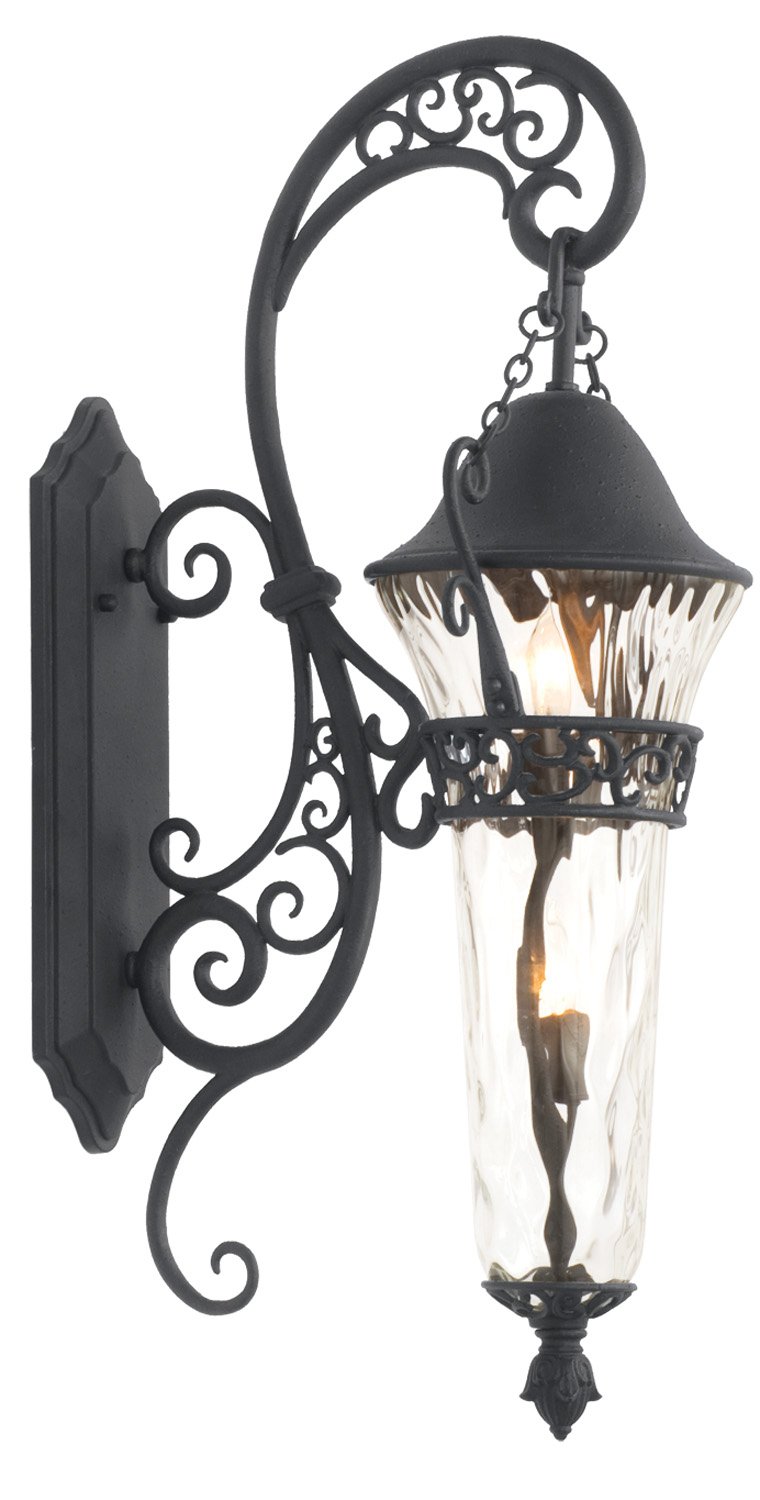 Anastasia 2-Light Outdoor Wall Lantern in Textured Matte Black