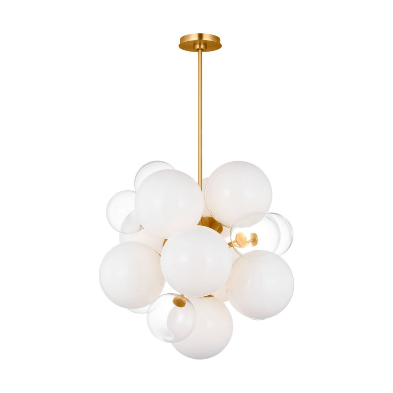 Aria 9-Light Medium Chandelier in Burnished Brass