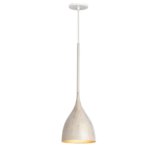 Fleur One Light Mini Pendant in White/Gold