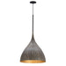 Fleur One Light Pendant in Black / Gold