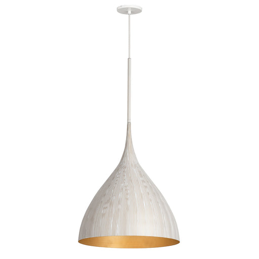 Fleur One Light Pendant in White/Gold