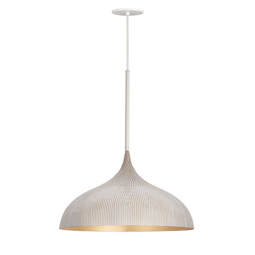 Fleur One Light Pendant in White/Gold