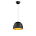Tova One Light Pendant in Black / Gold