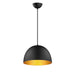 Tova One Light Pendant in Black / Gold
