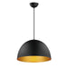 Tova One Light Pendant in Black / Gold