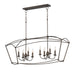 Plumette Eight Light Linear Pendant in Chestnut Bronze