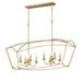 Plumette Eight Light Linear Pendant in Gold Leaf