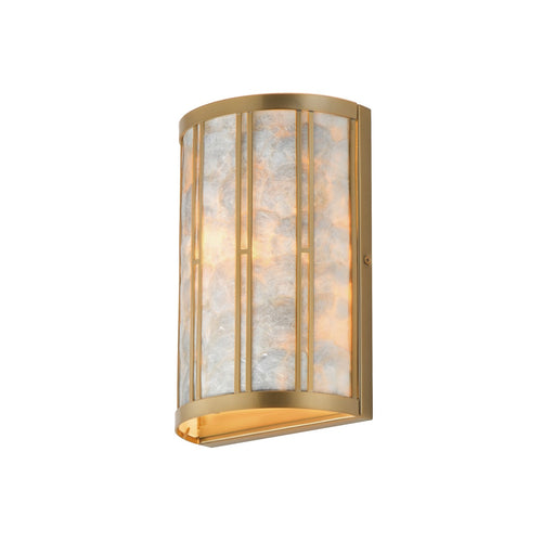 Miramar One Light Wall Sconce in Capiz / Natural Aged Brass