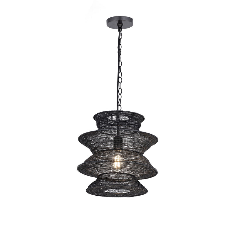 Krabi One Light Pendant in Black