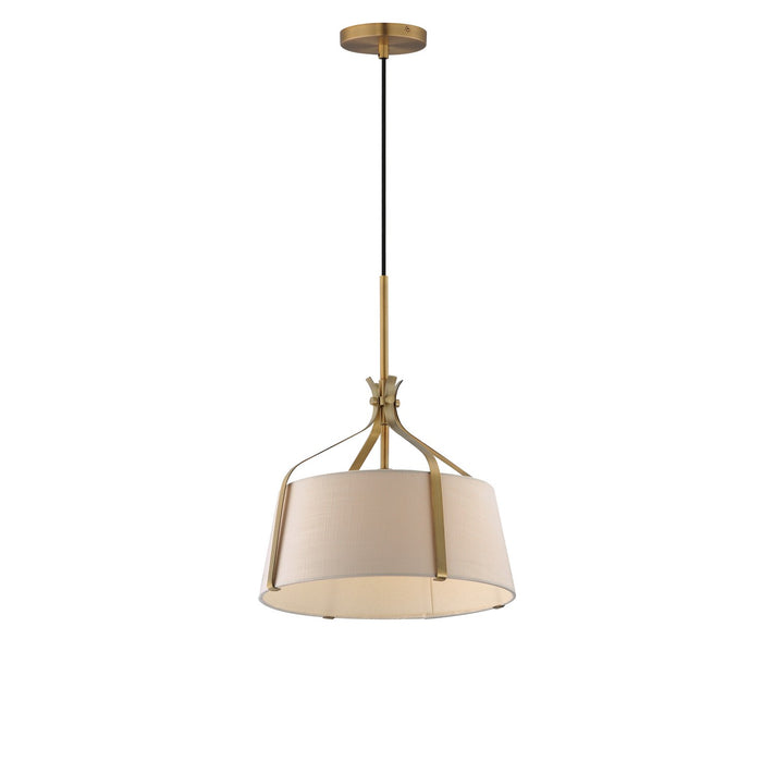 Bandera One Light Pendant in Natural Aged Brass