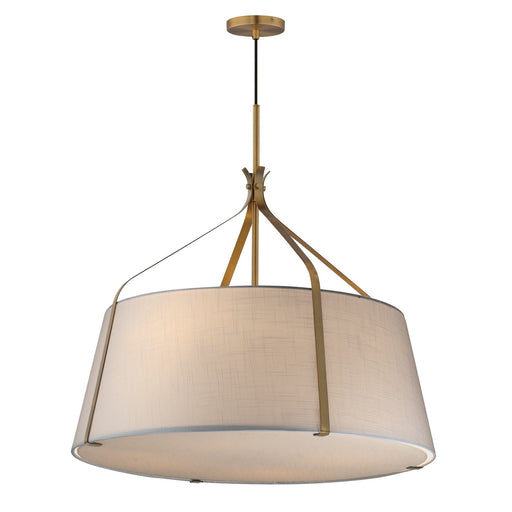Bandera Four Light Pendant in Natural Aged Brass