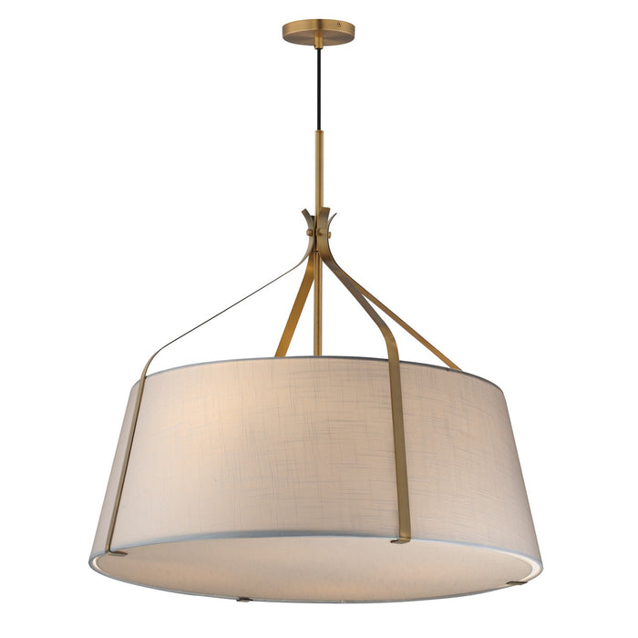 Bandera Four Light Pendant in Natural Aged Brass