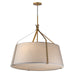 Bandera Four Light Pendant in Natural Aged Brass