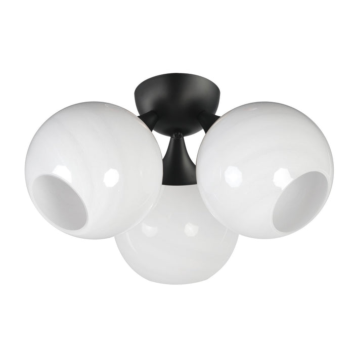 Neve Three Light Semi Flush Mount in Black