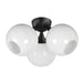 Neve Three Light Semi Flush Mount in Black