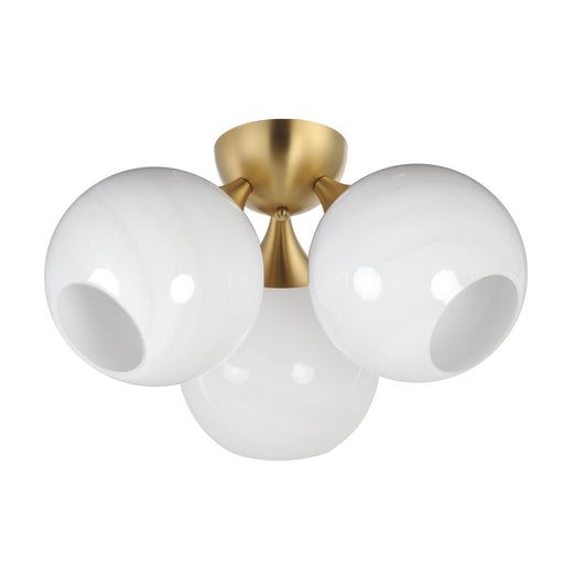 Neve Three Light Semi Flush Mount in Natural Aged Brass