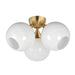 Neve Three Light Semi Flush Mount in Natural Aged Brass