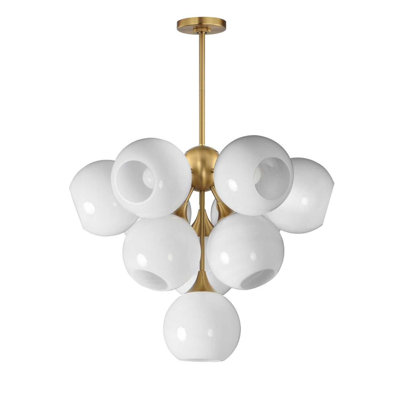 Neve Ten Light Pendant in Natural Aged Brass